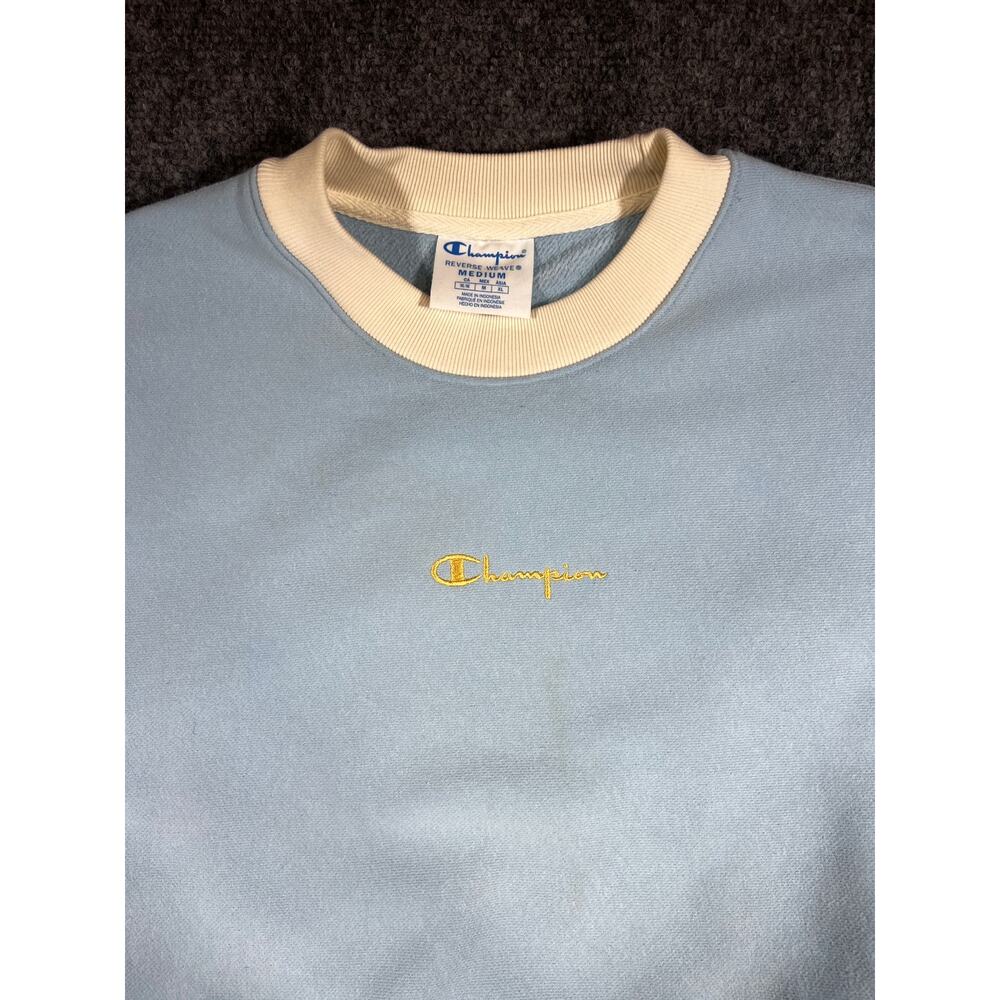 Champion Reverse Weave Colorblock Crewneck Sweatshirt Medium Baby Blue